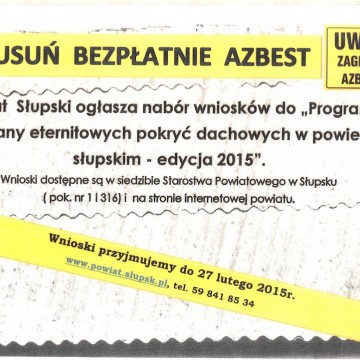 Zdjęcie przedstawiające plakat programu Usuń bezpłatnie azbest