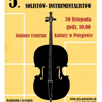Zaproszenie na V Powiatowy Przegląd Solistów- Instrumentalistów w Potęgowie